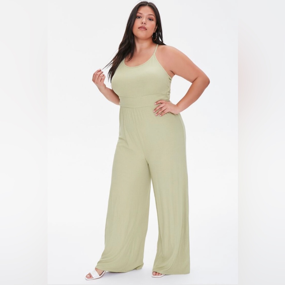 NWT plus size sage crisscross cami jumpsuit